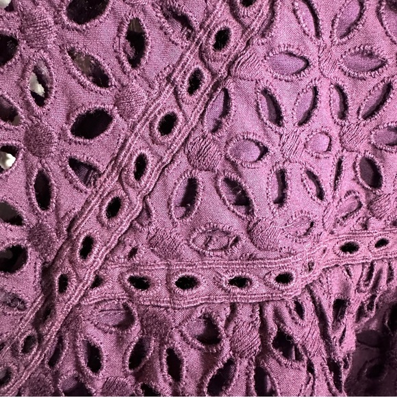 J Crew purple openwork cotton top, size 2, button, spring, summer, breathable - Picture 11 of 11